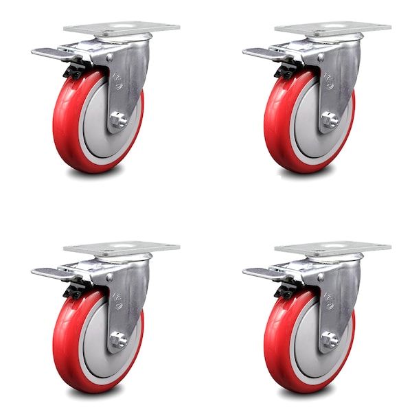 Cambro Dish Caddies Utility Truck Swivel Caster with Brake Replace Set - SCC